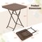 Coffee Foldable Outdoor Picnic Table with Weather-Resistant HDPE Surface and Sturdy Iron Frame